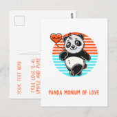 Carte Postale Cute Panda "Panda-monium of Love" (Devant / Derrière)