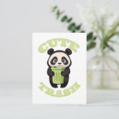 Carte Postale Cute Panda tient une poubelle (Debout devant)