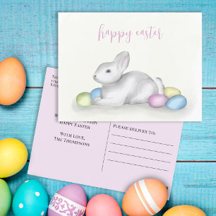Carte Postale Cute Pastel Easter Bunny Simple Classic Holiday