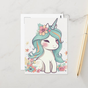 Carte Postale Cute Pastel Kawaii Unicorn