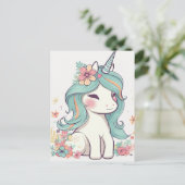 Carte Postale Cute Pastel Kawaii Unicorn (Debout devant)
