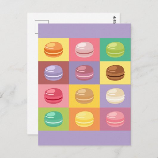 Carte Postale Cute Pastel Macaron Pop Art (Devant / Derrière)