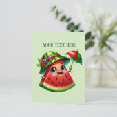 Carte Postale Cute pastèque ajouter du texte (Debout devant)