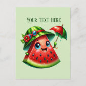 Carte Postale Cute pastèque ajouter du texte (Devant)