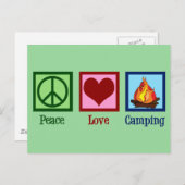 Carte Postale Cute Peace Love Camping (Devant / Derrière)