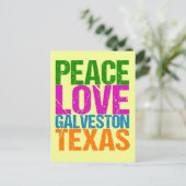 Carte Postale Cute Peace Love Galveston Texas (Debout devant)