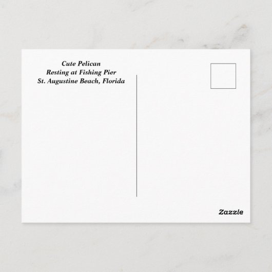 Carte Postale Cute Pelican Resing (Dos)