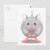 Carte Postale Cute petite souris gris (Devant / Derrière)
