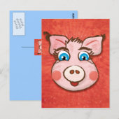 Carte postale Cute Pig (Devant / Derrière)