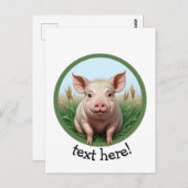 Carte Postale cute pig with your text (Devant / Derrière)