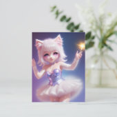 Carte Postale Cute Pink AI généré danse de ballet de chat (Debout devant)
