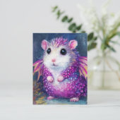 Carte Postale Cute Pink Hamster Dragon (Debout devant)