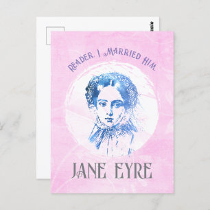 Carte Postale Cute Pink Jane Eyre Portrait Reader Je L'Ai Marié