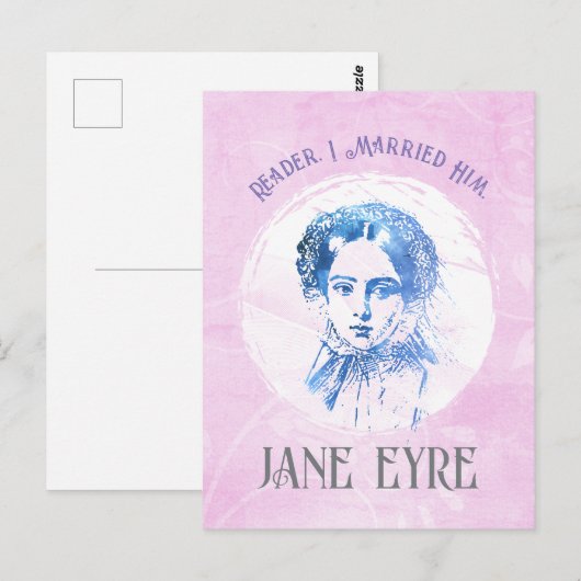 Carte Postale Cute Pink Jane Eyre Portrait Reader Je L'Ai Marié (Devant / Derrière)