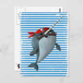 Carte Postale Cute Pirate Narwhal (Devant / Derrière)