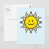 Carte Postale Cute Pixel Sun (Devant / Derrière)