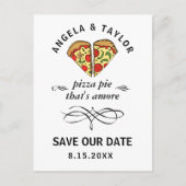 Carte Postale Cute Pizza Pie Amore Mariage Enregistrer la date (Devant)
