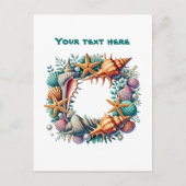 Carte Postale Cute plage seashell wreath personnalisable (Devant)