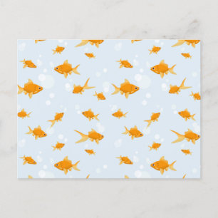 Carte Postale Cute poisson d'or nager dans l'eau