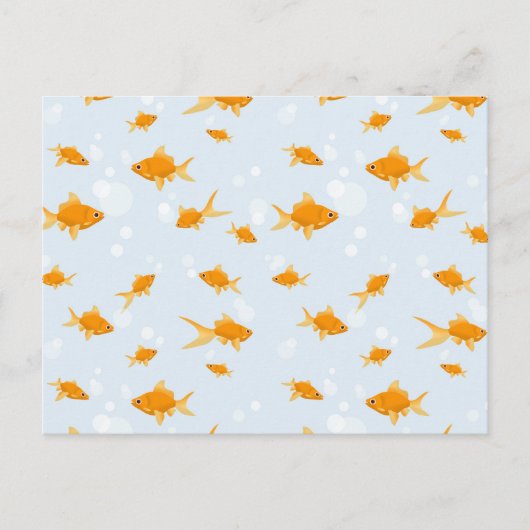 Carte Postale Cute poisson d'or nager dans l'eau (Devant)