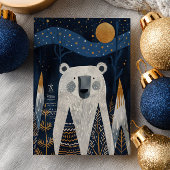 Carte Postale Cute Polar Bear Winter Scenery Nordic Christmas