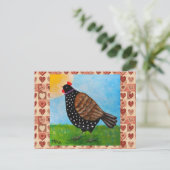 Carte Postale Cute Polka dot Black Chicken Hen Country Farm (Debout devant)