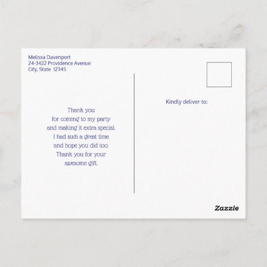 Carte Postale Cute Pony Manger Mangeurs Merci (Dos)