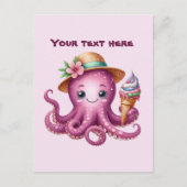 Carte Postale Cute poulpe de plage personnalisable (Devant)