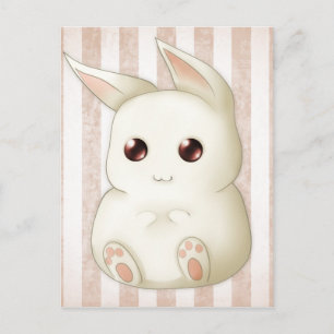 Carte Postale Cute Puffy Kawaii Bunny Rabbit