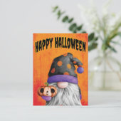 Carte Postale Cute Pumpkin Gnome Joyeux Halloween (Debout devant)