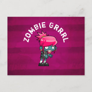 Carte Postale Cute Punk Rock Zombie Grrrl