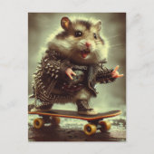 Carte Postale Cute Punk Spike Veste Skateboard Hamster (Devant)