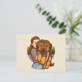 Carte Postale Cute Puppy with Heart Sunglasses  (Debout devant)