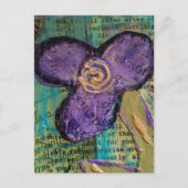 Carte Postale Cute Purple Mixed Media Flower (Devant)
