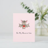 Carte Postale Cute Quarantine Valentine Pandemic Aquarelle Chat (Debout devant)