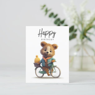Carte Postale Cute quokka à vélo, Joyeux anniversaire