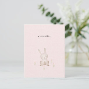 Carte Postale Cute Rabbit With Flowers Baby Girl Daughter