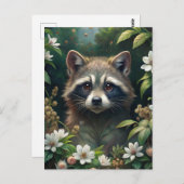 Carte Postale Cute Raccoon (Devant / Derrière)