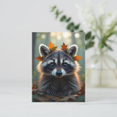 Carte Postale Cute Raccoon | Rester en contact (Debout devant)