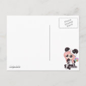Carte Postale Cute Rainbow Anime Panda Girl (Dos)