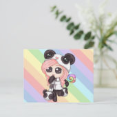 Carte Postale Cute Rainbow Anime Panda Girl (Debout devant)