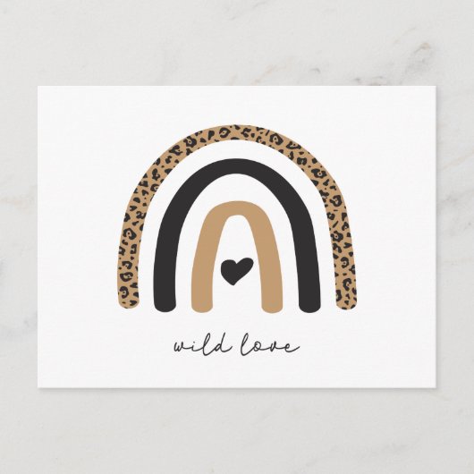 Carte Postale Cute Rainbow Leopard Motif (Devant)