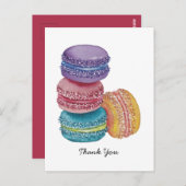 Carte Postale Cute Rainbow Macaroons In Watercolor (Devant / Derrière)