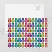 Carte postale - Cute Rainbow Matryoshka Owl (Devant / Derrière)