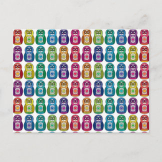 Carte postale - Cute Rainbow Matryoshka Owl