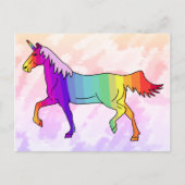 Carte Postale Cute Rainbow Unicorn Anniversaire Fête Invitation (Devant)