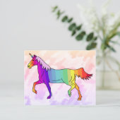 Carte Postale Cute Rainbow Unicorn Anniversaire Fête Invitation (Debout devant)