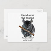 Carte Postale Cute Raisin Mean Chinchilla (Devant / Derrière)
