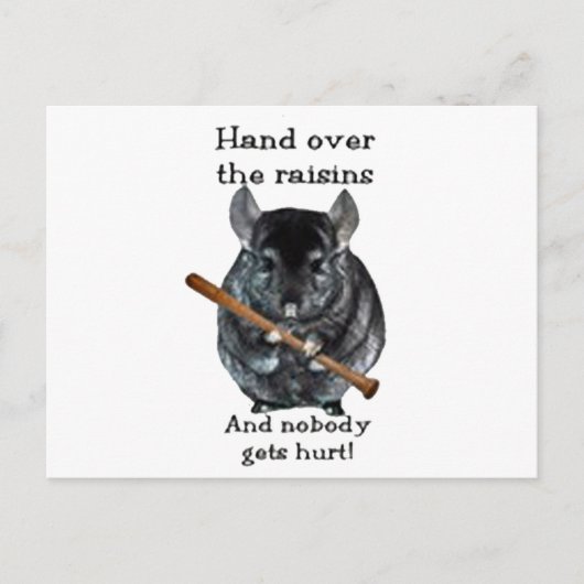 Carte Postale Cute Raisin Mean Chinchilla (Devant)