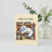 Carte Postale Cute reading cat lovers (Debout devant)